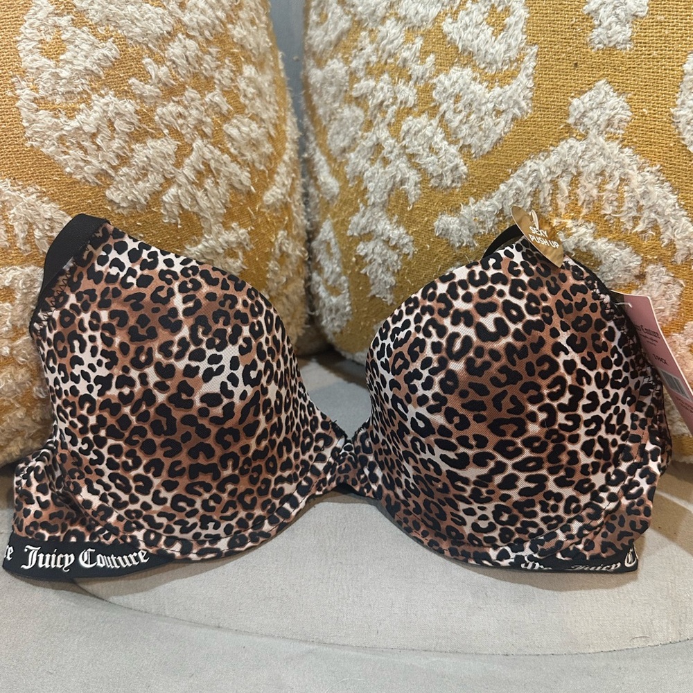 Juicy Couture Brown and Black Animal Print Bra